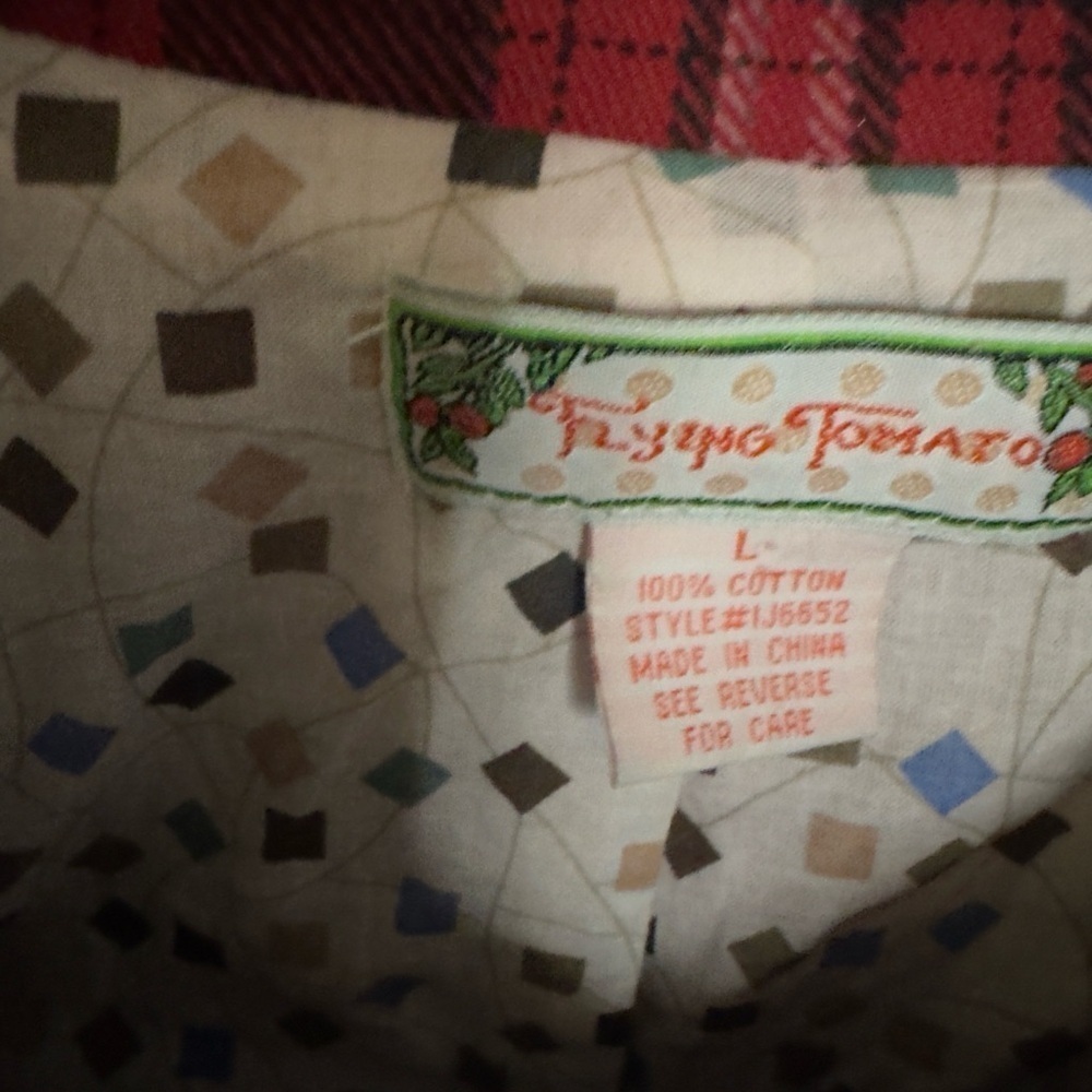 Anthropologie Flying Tomato Red and Black Plaid Pleated Coat Jacket Size L - Picture 3 of 7
